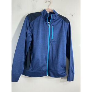 mens lands end Medium 38-40 Blue Black Zip Up Track Jacket